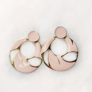 60s Style Button Hoop Earrings